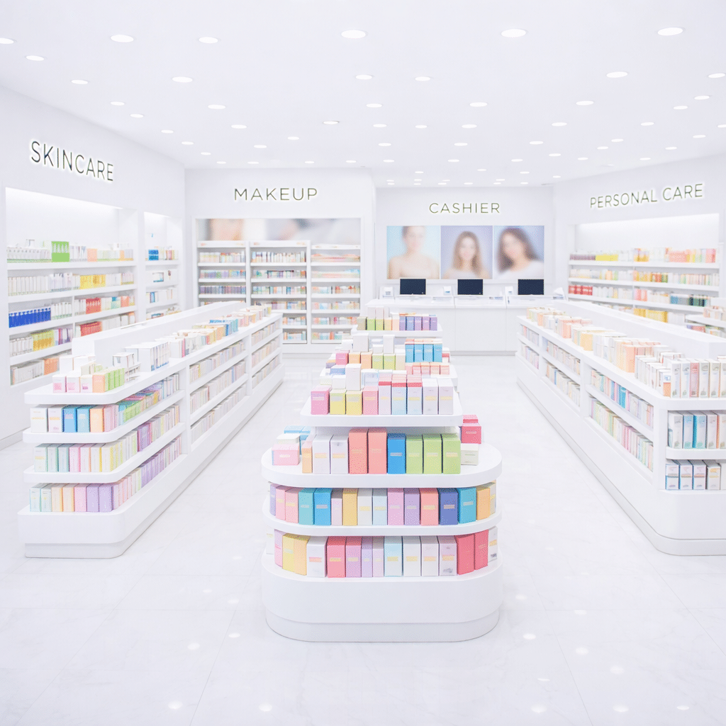 Beauty store using MM Packaging
