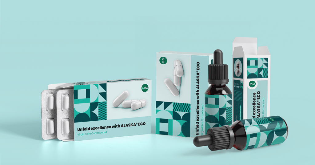 Virgin fibre cartonboard is ideal for pharma and healthcare applications where precision printing and braille coding are essential to ensuring effective patient care.