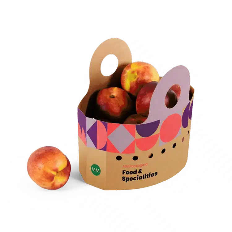 MM Group's recycled-fibre fruit basket, an example of circular packaging trends replacing plastic in the Food and Beverage sector.